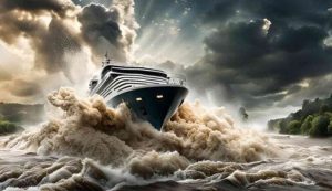 Nave da crociera in tempesta