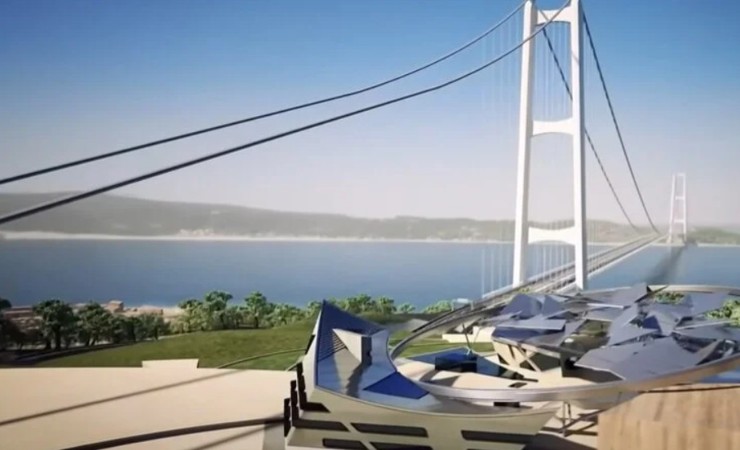 Ponte sullo Stretto scorcio ricostruzione (screenshot Geopop - YouTube) - www.marinecue.it