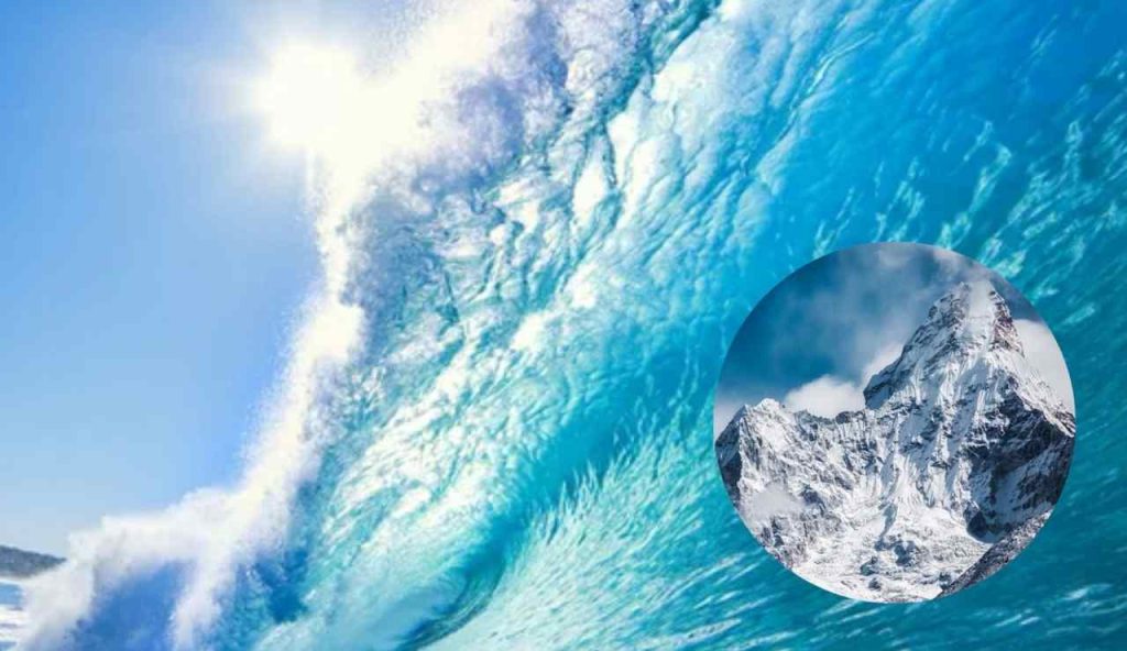Un monte nelle acque oceaniche