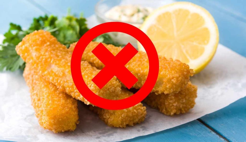 Bastoncini di pesce vietati